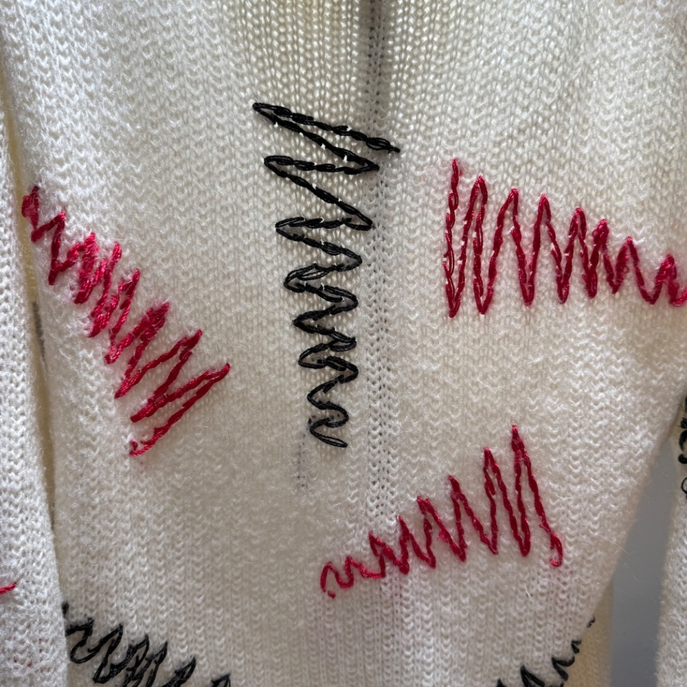 Vintage 1980s Catalina Raffles Collection Abstract Knit Sweater Size S - Picture 8 of 11